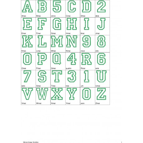 Alfabeto Caixa Alta Completo (A-Z) + Números (0-9)