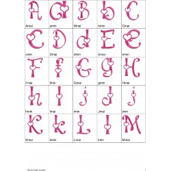 Alfabeto LD Valentine - Completo - Maiúsculas e Minúsculas
