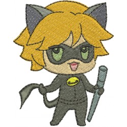 Bordado Cat Noir 10