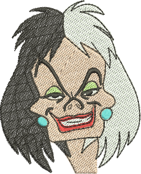 matriz de bordado Cruella - Três Tamanhos