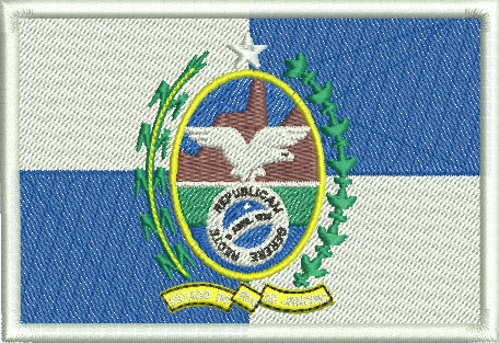 matriz de bordado Bandeira Estado do Rio de Janeiro - Quatro Tamanhos