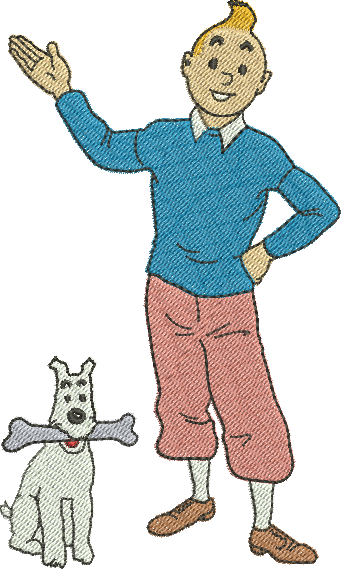 matriz de bordado Tintin 03 - Três Tamanhos