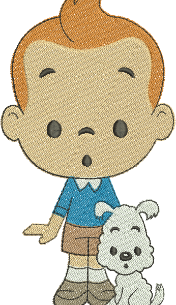 matriz de bordado Tintin 08 - Três Tamanhos