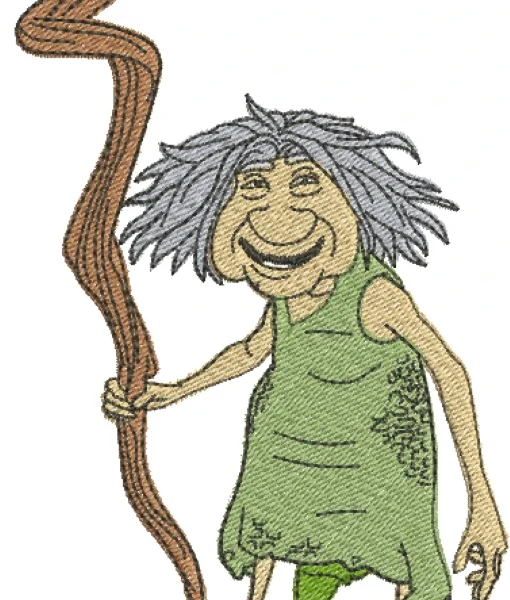 Visualização da Matriz de Bordado Vovó - croods - Três Tamanhos