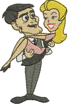matriz de bordado Samantha & Darrin - Três Tamanhos