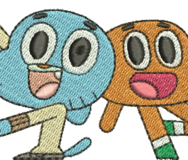Visualização da Matriz de Bordado Gumball e Darwin