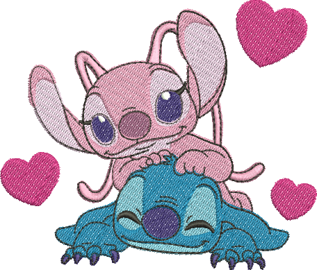 matriz de bordado Lilo e Stitch 03 - Três Tamanhos