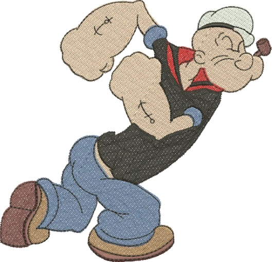 Visualização da Matriz de Bordado Popeye 06 - Três Tamanhos
