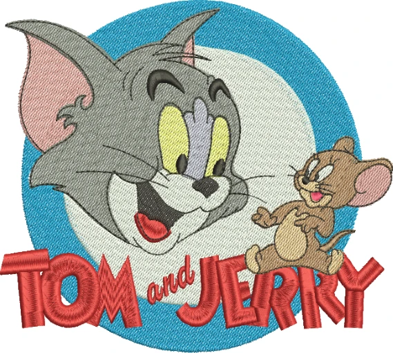 Visualização da Matriz de Bordado Tom e Jerry 15 - Três Tamanhos