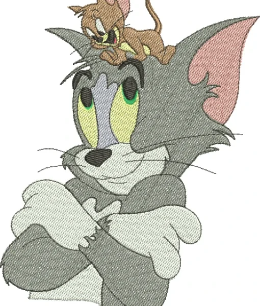Visualização da Matriz de Bordado Tom e Jerry 16 - Três Tamanhos