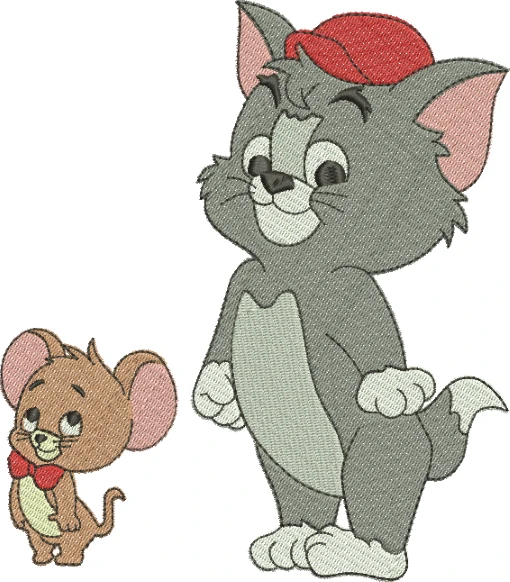 Visualização da Matriz de Bordado Tom e Jerry 18 - Três Tamanhos