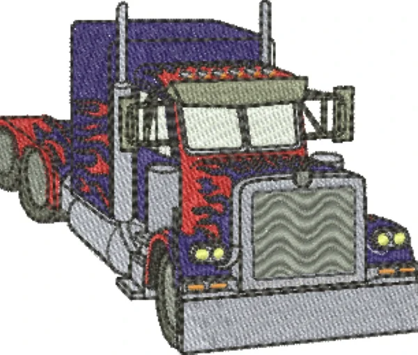 Visualização da Matriz de Bordado Optimus Prime Truck - Transformers