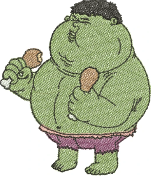 Visualização da Matriz de Bordado Hulk Gordo