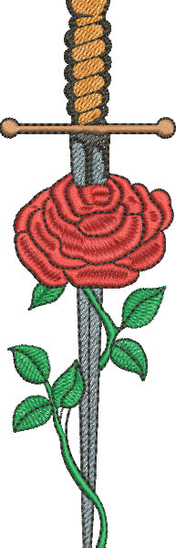 MATRIZ DE BORDADO Rosa e Punhal 223 - Três Tamanhos