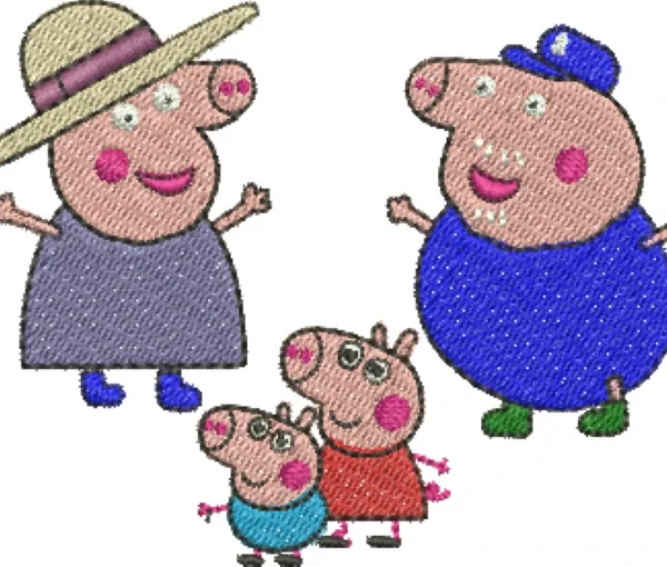 Visualização da Matriz de Bordado Família Pig 00