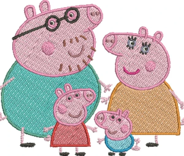 Visualização da Matriz de Bordado Família Pig 01