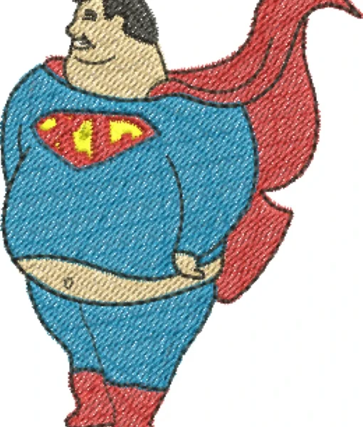 Visualização da matriz de bordado Superman Gordo