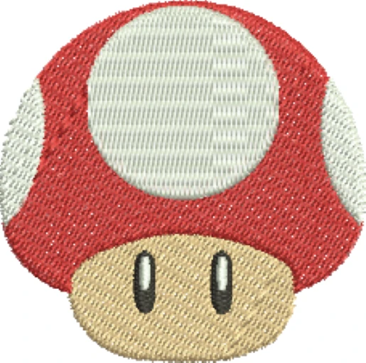 Visualização da matriz de bordado Cogumelo Super Mario