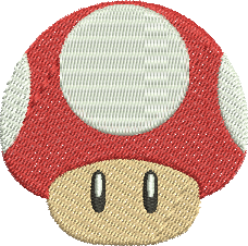 matriz de bordado Cogumelo Super Mario