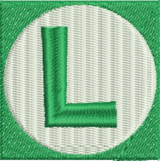 Visualização da matriz de bordado Luigi Logo