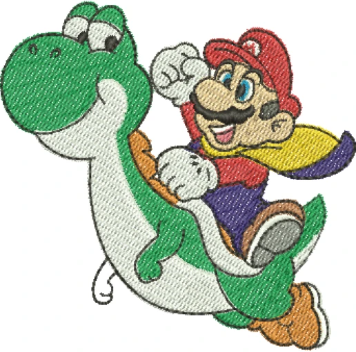 Visualização da matriz de bordado Super Mario & Yoshi