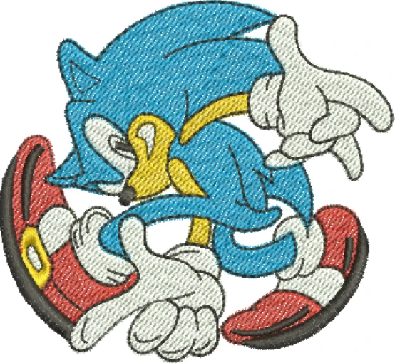 Visualização da matriz de bordado Sonic 01 - Três Tamanhos