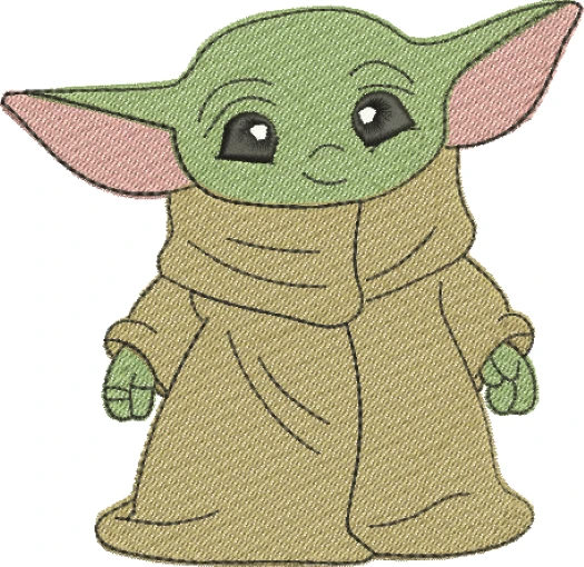 Visualização da Matriz de Bordado Bebê Yoda 01 - Três Tamanhos