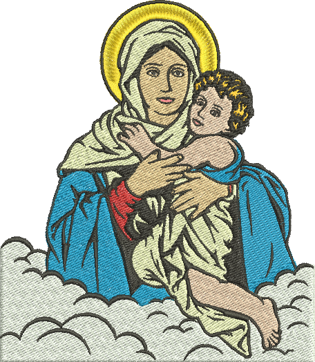 Matriz de Bordado Mãe Rainha 232 - Três Tamanhos