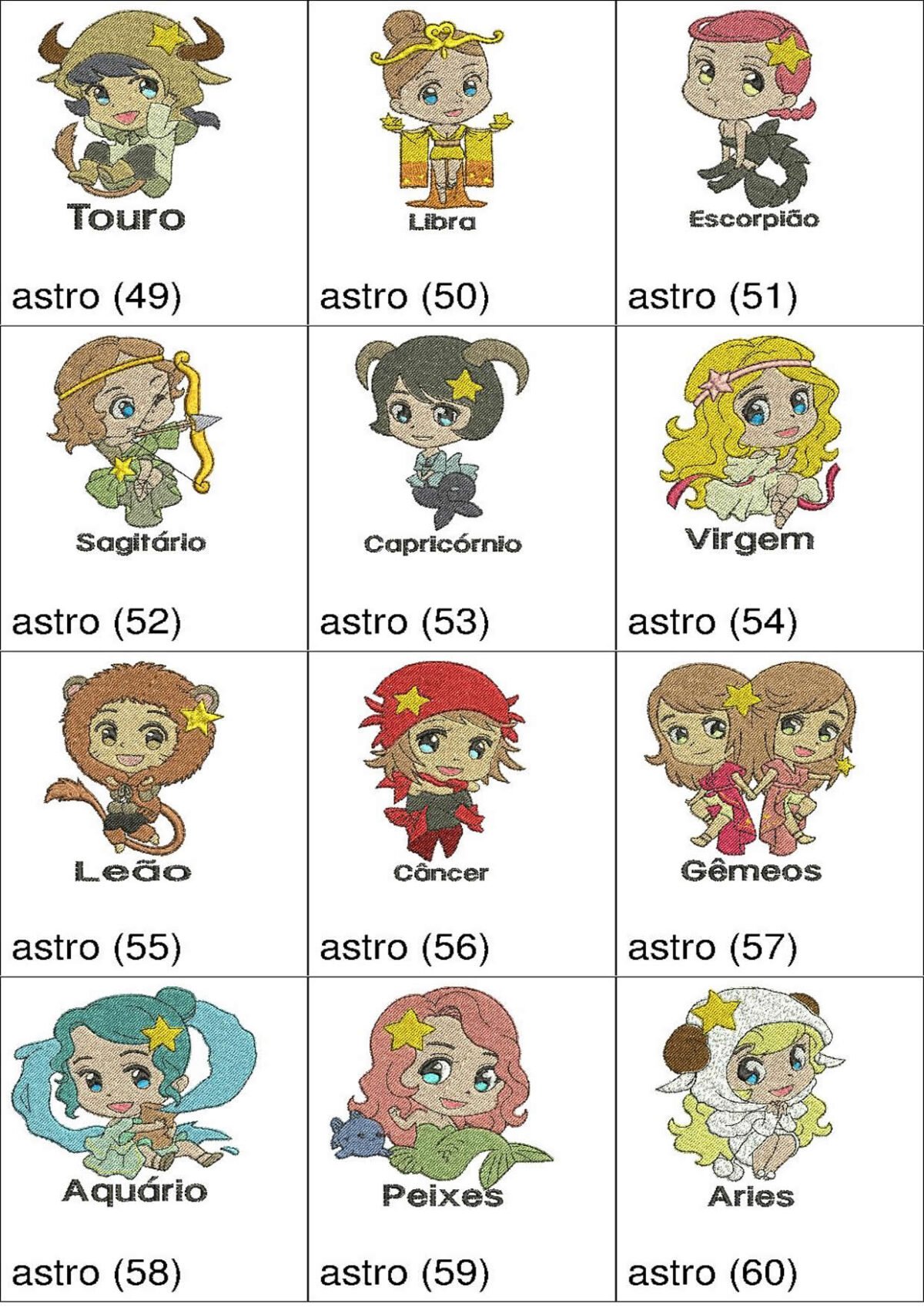 Pacote de Bordados Astrologia