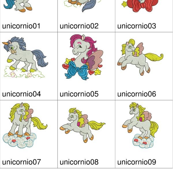Pacote de bordados Unicórnios