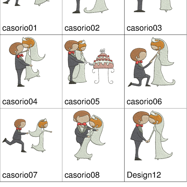Pacote de Bordados Casamento