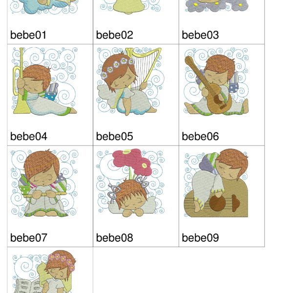 Pacote de Bordados Bebês Anjos