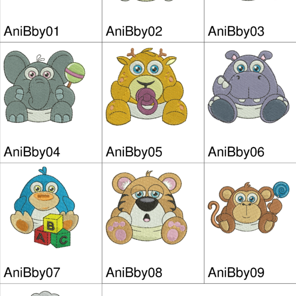 Pacote de Bordados Animais Baby