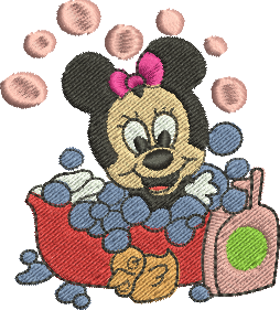 matriz de bordado Minnie no banho 131