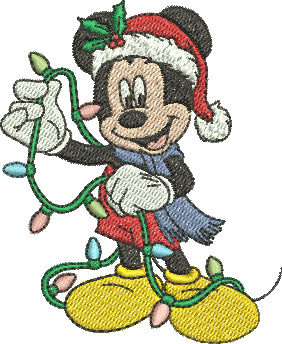 matriz de bordado Mickey natal 146
