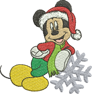 matriz de bordado Mickey natal 150
