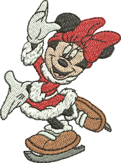 matriz de bordado Minnie patinando 153