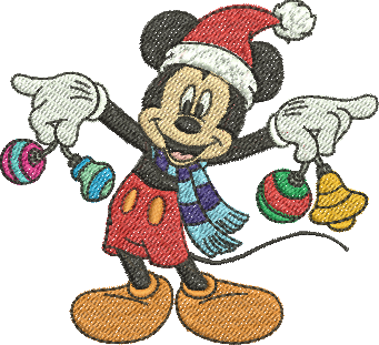 matriz de bordado Mickey natal 161