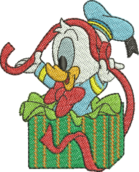 matriz de bordado Pato Donald presente 183