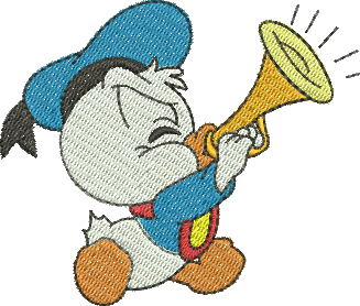 matriz de bordado Pato Donald tocando 21