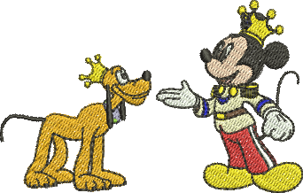 matriz de bordado Mickey e Pluto príncipes 235