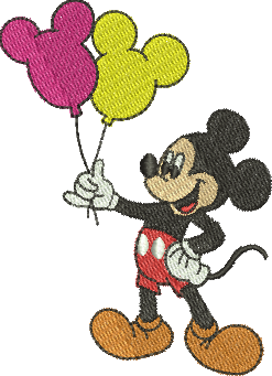 matriz de bordado Mickey com balões 244