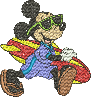 matriz de bordado Mickey Surfista 252