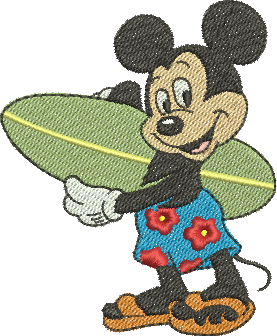 matriz de bordado Mickey Surfista 253