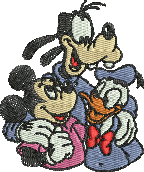 matriz de bordado Mickey Pato Donald e Pateta 263