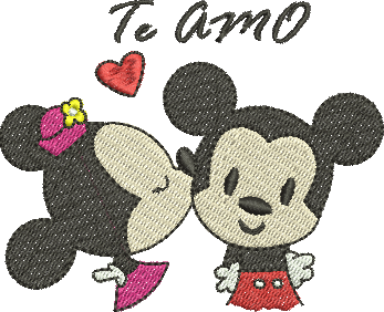 matriz de bordado Mickey e Minnie Mouse 274