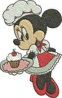 matriz de bordado Minnie Confeiteira 286
