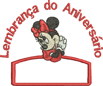 matriz de bordado Minnie lembrança de aniversário 289