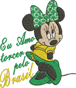 matriz de bordado Minnie Seleção Brasileira 293