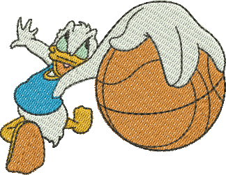 matriz de bordado Pato Donald Jogador de Basquete 295